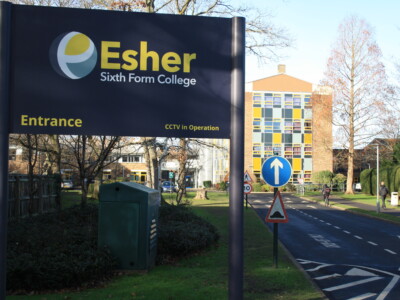 College Entrance with Esher sign