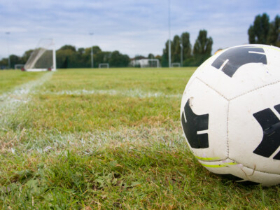 Football on football pitch