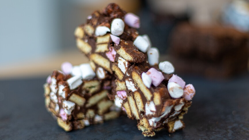 Rocky Road cakes in cafe