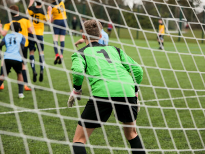 Man in football goal