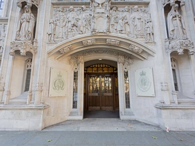 View Of The Main Entrance Of The Supreme Court In London.