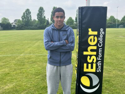 Boy on rugby pitch