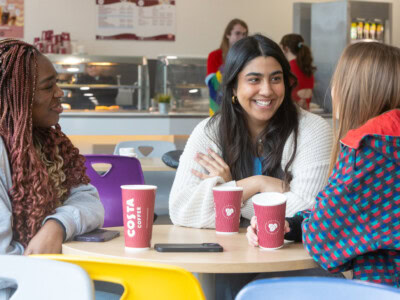 students in the cafe