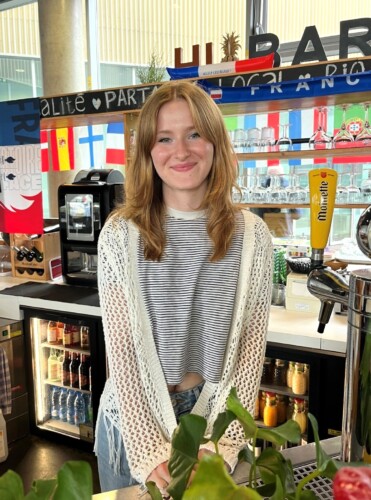 Girl Student In Cafe