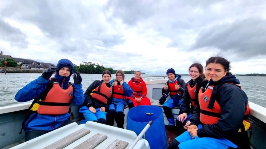 Wider Skills Week Students on Boat Snowdonia