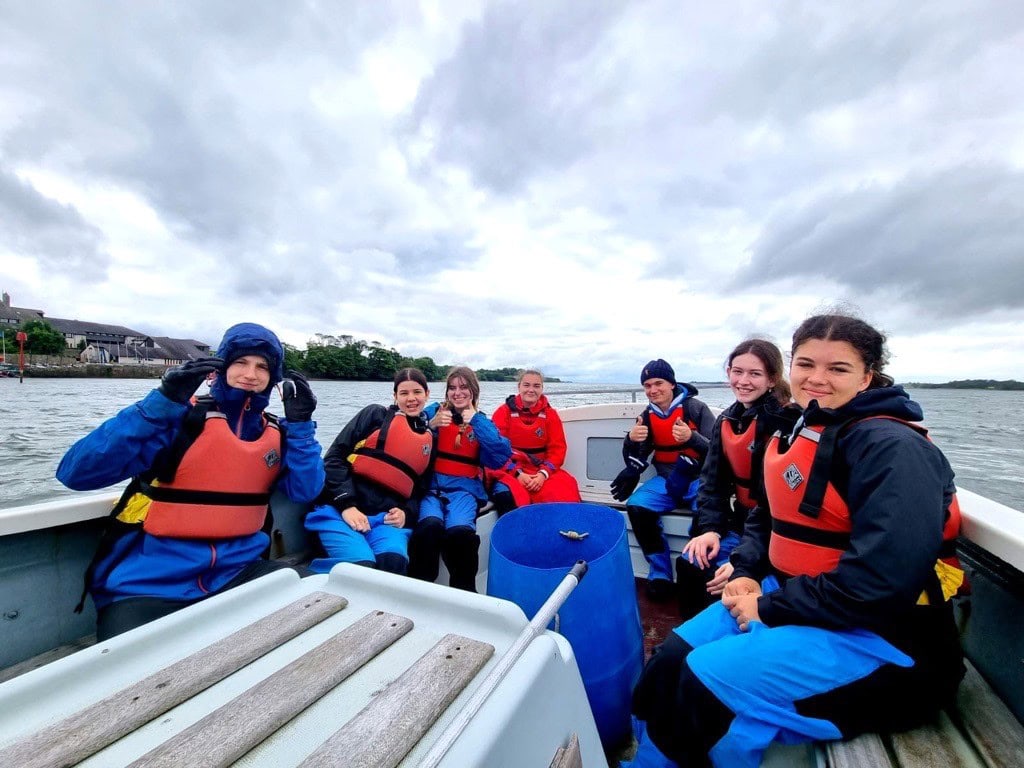 Wider Skills Week Students on Boat Snowdonia