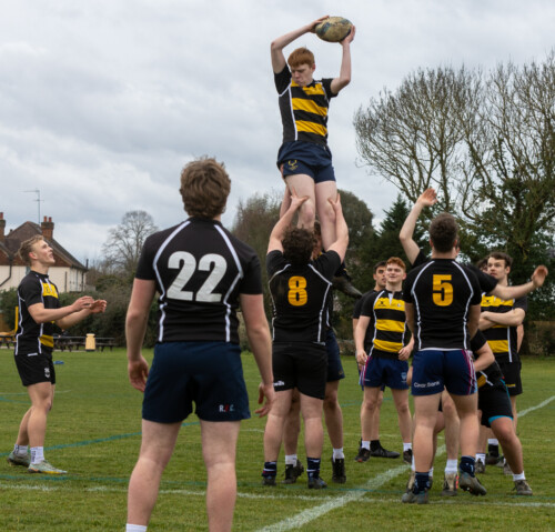 Esher Rugby team doing a line out