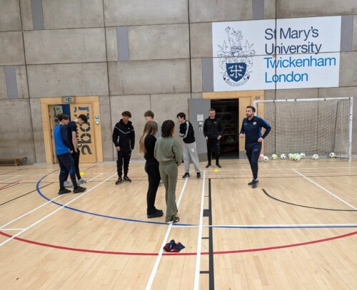 Chelsea FC Coaching Activity in Sports hall at St Mary's