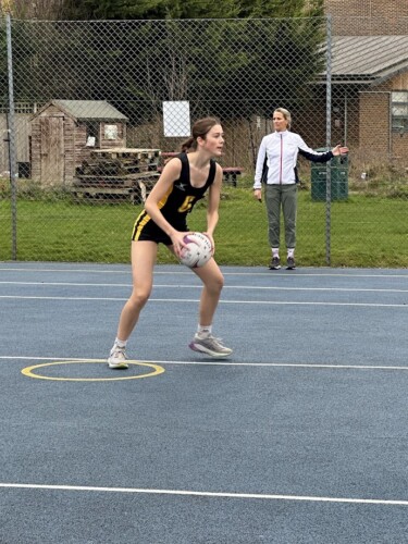 Netballer about to shoot the ball